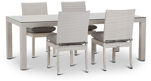 Bahia Gray 84" Rectangular Table & 4 Chairs
