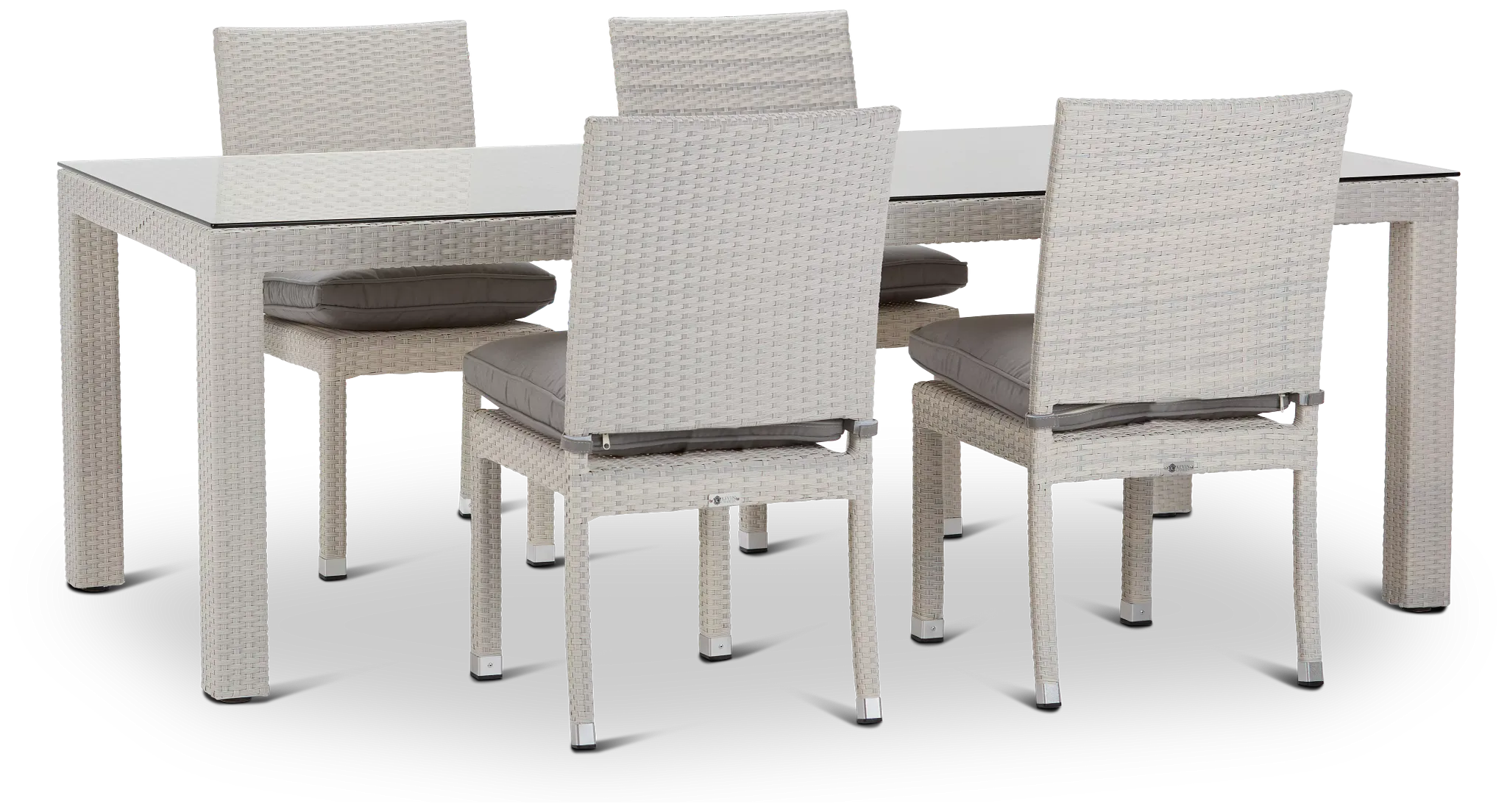 Bahia Gray 84" Rectangular Table & 4 Chairs