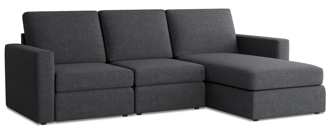 Citymod Dark Gray Fabric Small Right Chaise Sectional Citymod Dark Gray Fabric Small Right Chaise Sectional