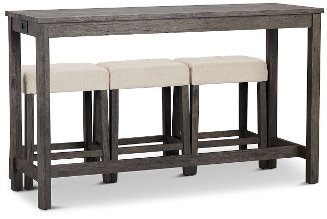 Robin Gray High Table & 3 Barstools