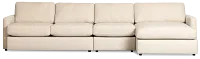 Maxwell Light Gray Fabric Small Right Chaise Sectional