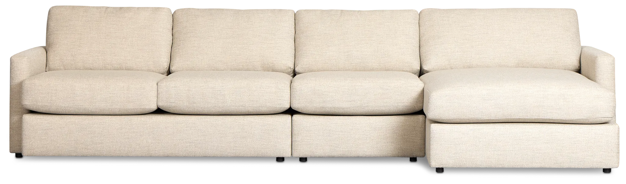 Maxwell Light Gray Fabric Small Right Chaise Sectional