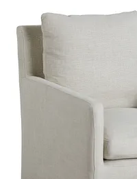 Auden Light Beige Castored Upholstered Arm Chair