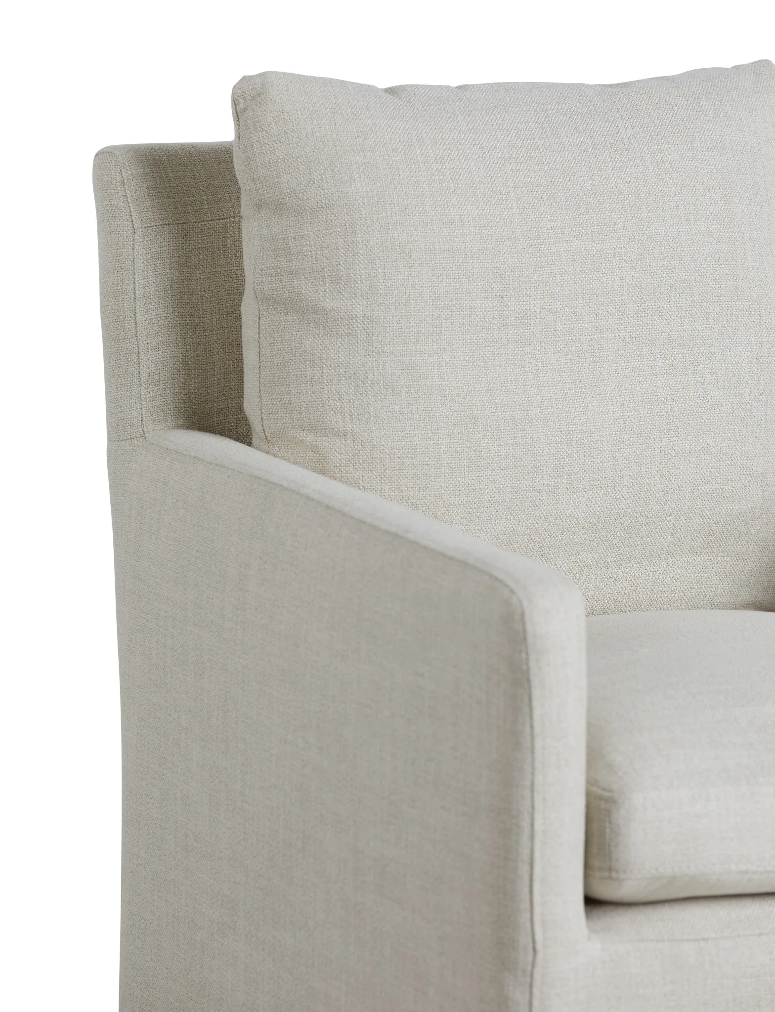 Auden Light Beige Castored Upholstered Arm Chair