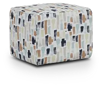 Artist Dark Blue Fabric Accent Pouf