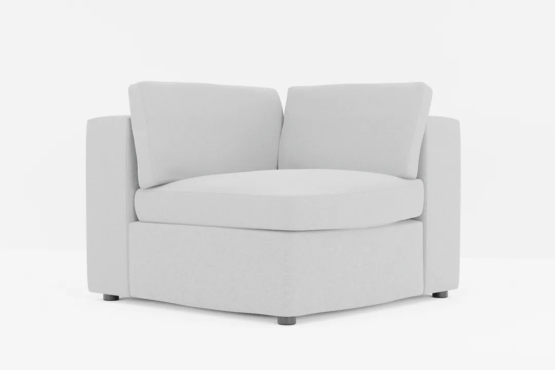 Destin Suave Gray Fabric Corner Chair