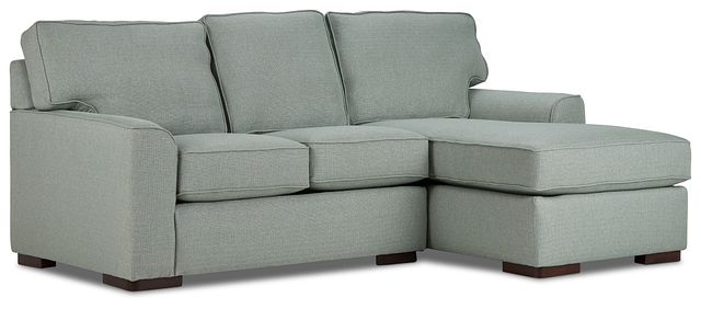 Austin Green Fabric Right Chaise Sectional (1)