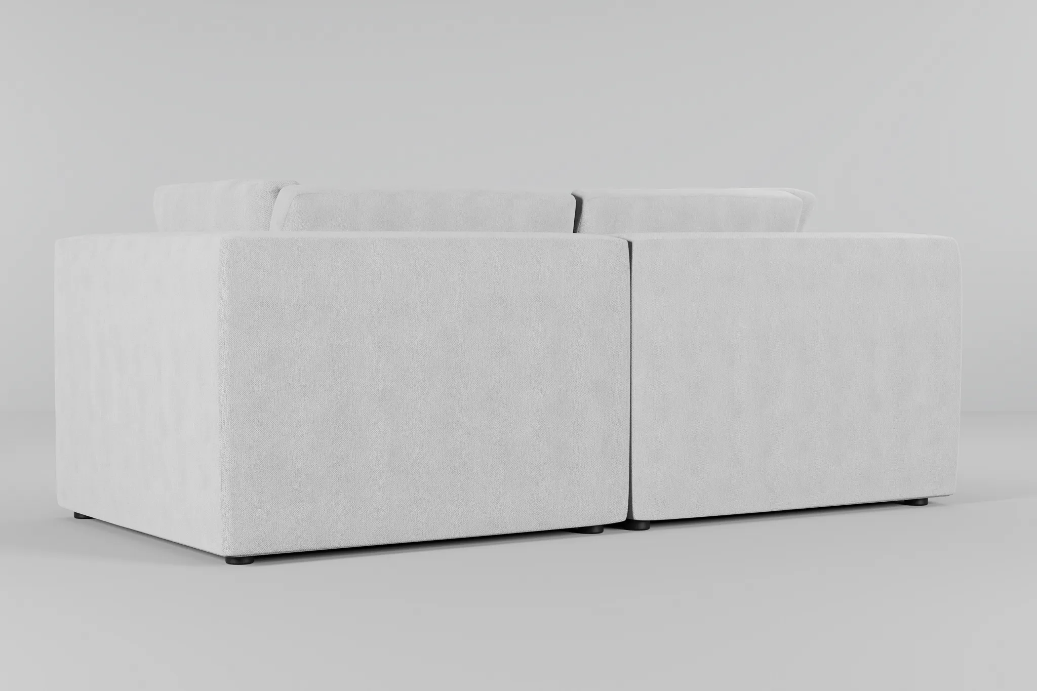 Destin Revenue White Fabric 2-piece Modular Sofa