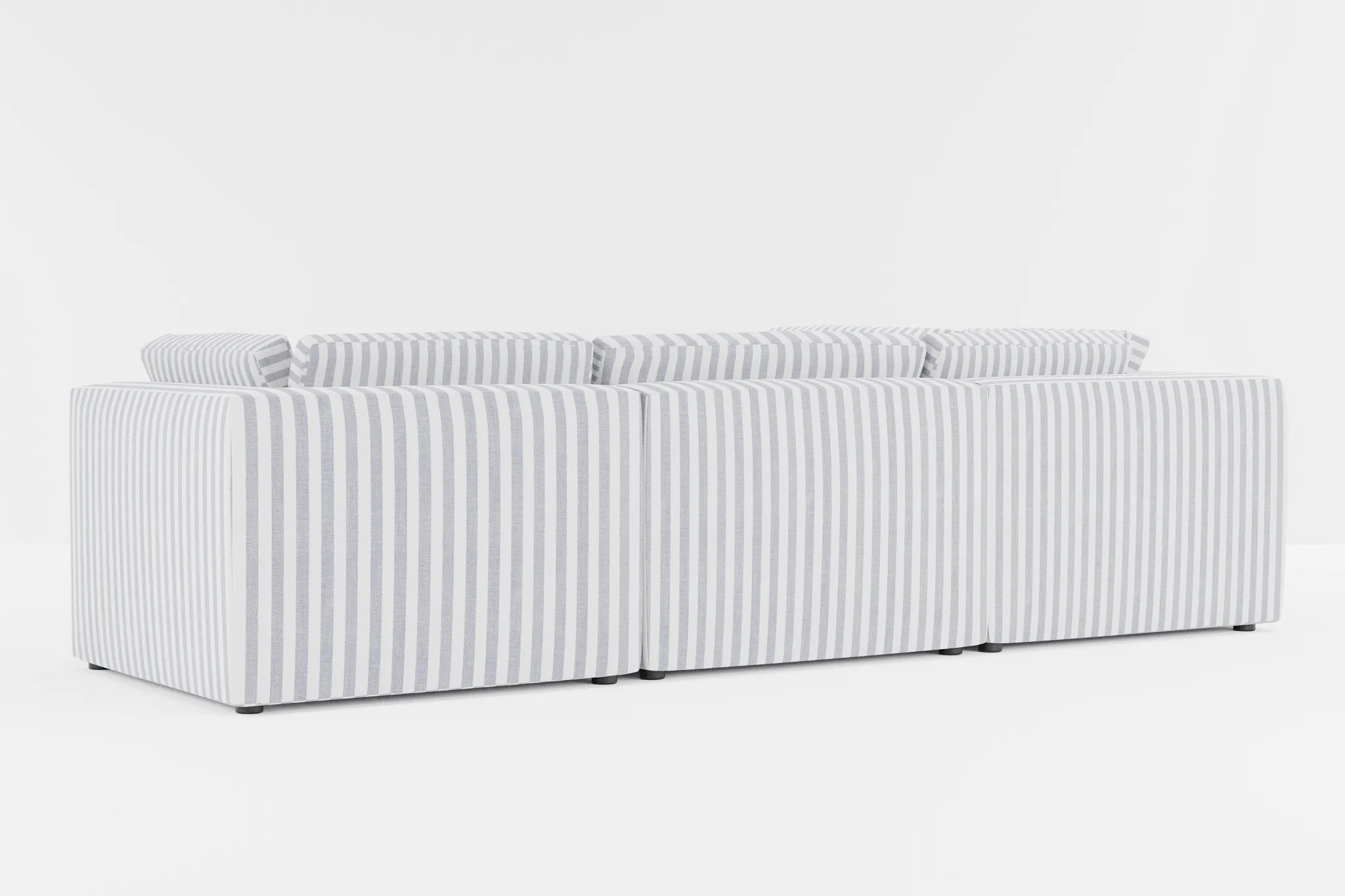 Destin Sea Lane Dark Blue Fabric 5pc Bumper Sectional