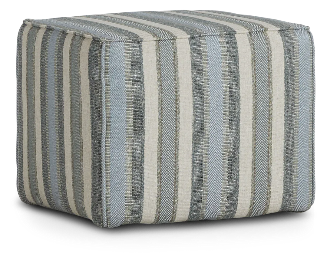 Abode Green Fabric Accent Pouf