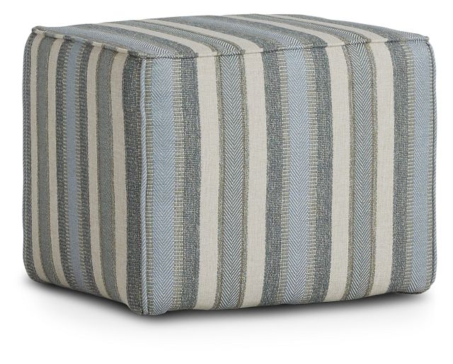 Abode Green Fabric Accent Pouf