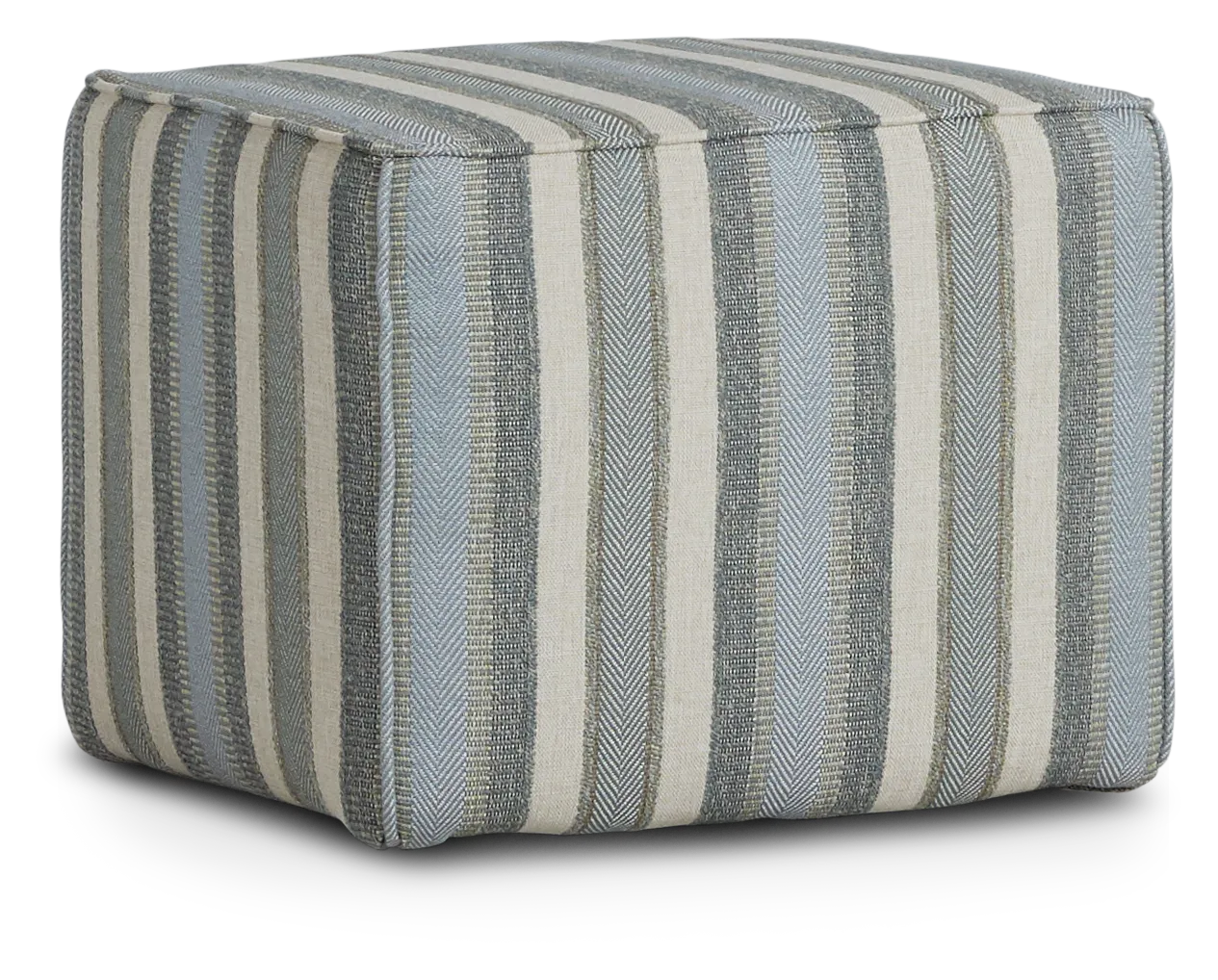 Abode Green Fabric Accent Pouf