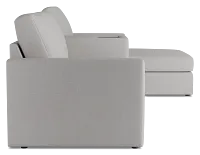 Citymod Light Gray Fabric Small Right Chaise Sectional With Media Console