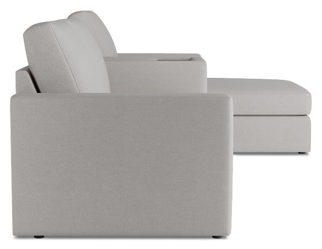 Citymod Light Gray Fabric Small Right Chaise Sectional With Media Console