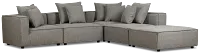 Tatum Gray Fabric 5pc Bumper Sectional