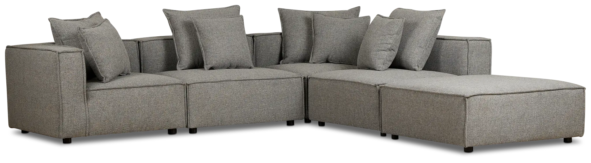 Tatum Gray Fabric 5pc Bumper Sectional Tatum Gray Fabric 5pc Bumper Sectional