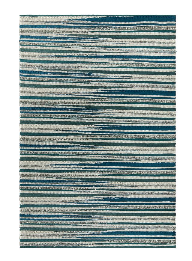 Cizin Dark Teal Wool Blend 5x8 Area Rug