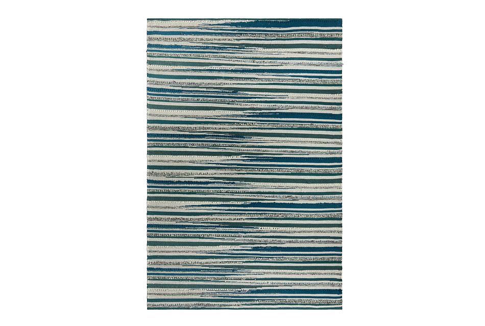 Cizin Dark Teal Wool Blend 5x8 Area Rug Home Accents Rugs City Furniture