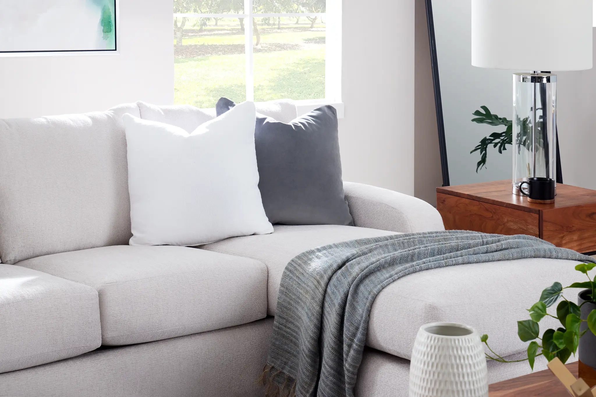 Colby White Micro Right Chaise Sectional Colby White Micro Right Chaise Sectional