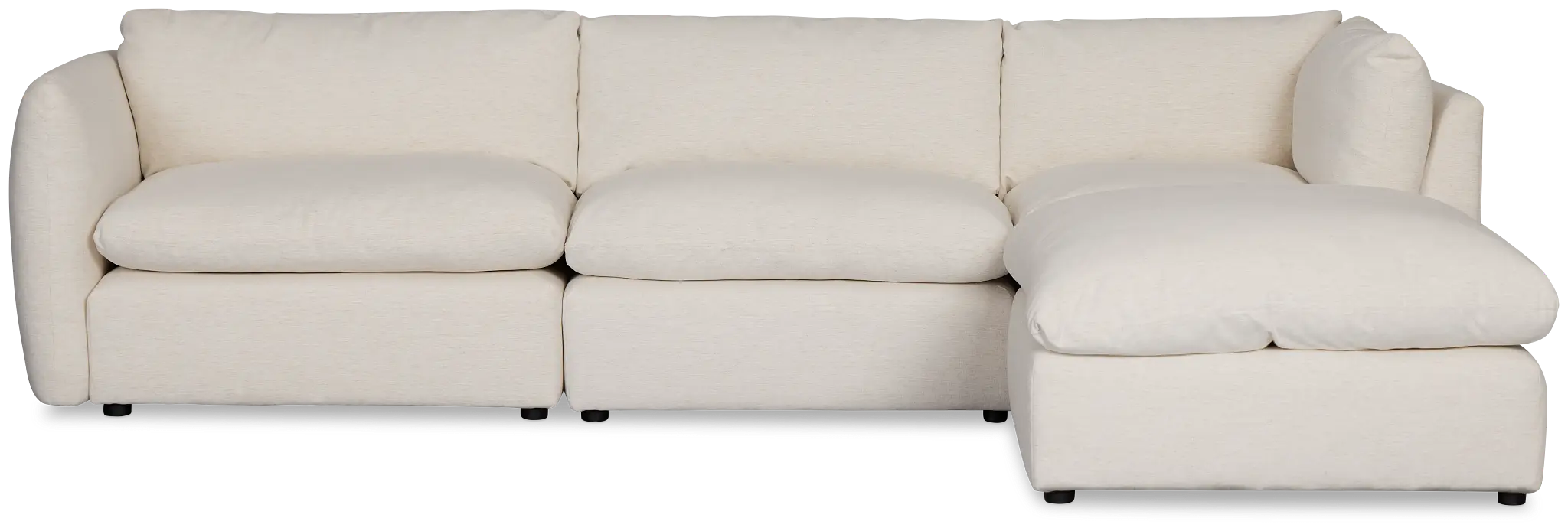 Serena White Fabric 4-piece Left Facing Bumper Sectional Serena White Fabric 4-piece Left Facing Bumper Sectional