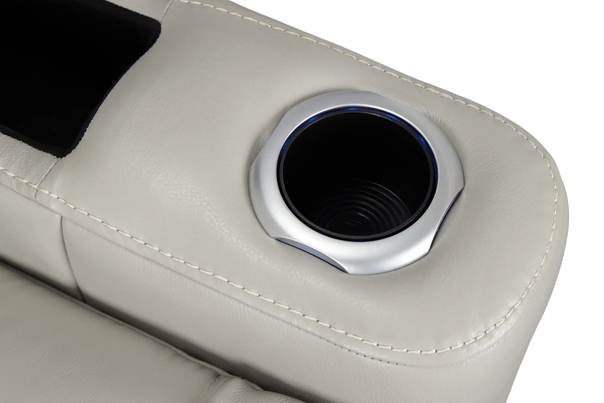 Nova Light Gray Lthr/vinyl Power Reclining Console Loveseat W/ Massage Nova Light Gray Lthr/vinyl Power Reclining Console Loveseat W/ Massage