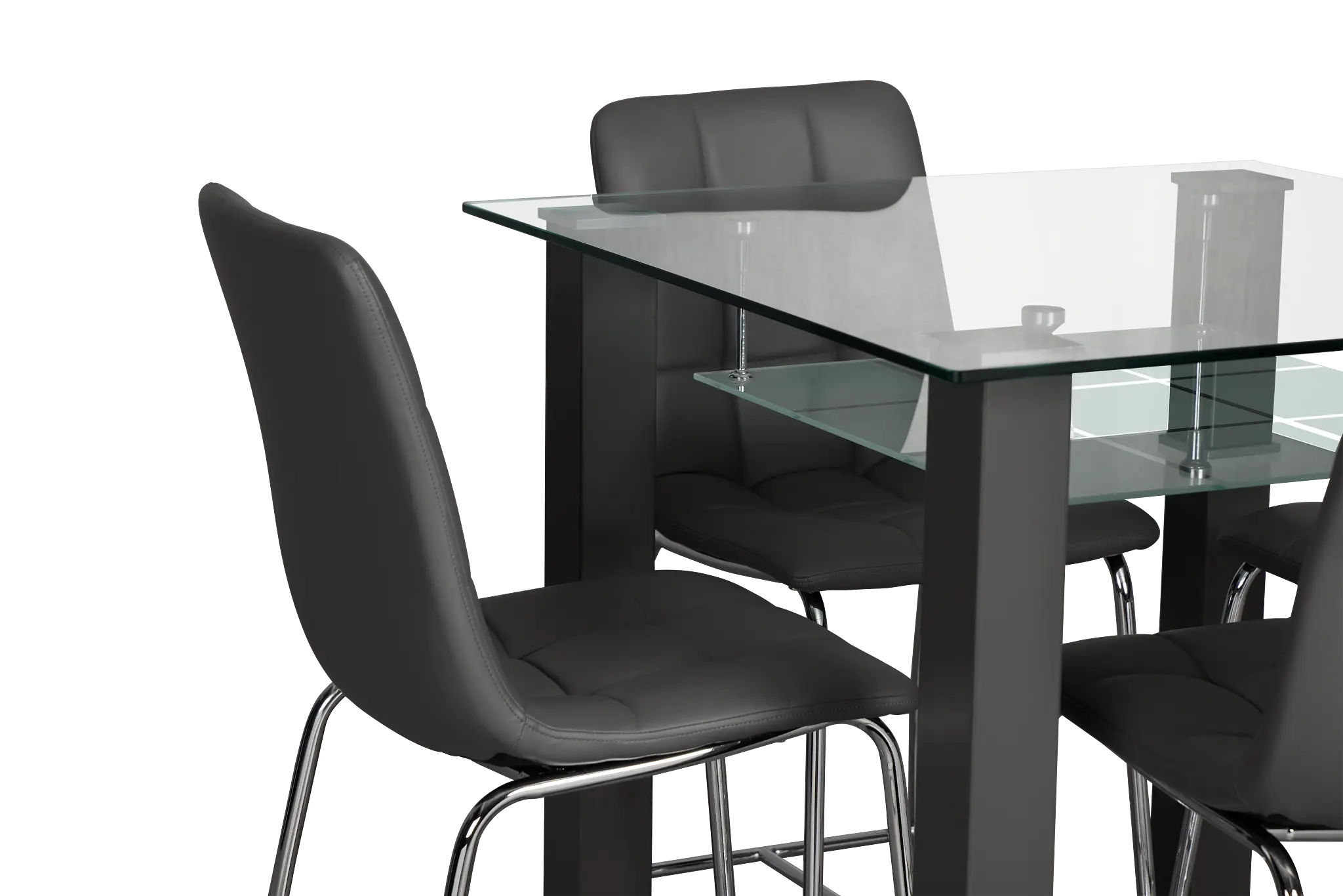 Vienna Dark Gray Square High Table & 4 Barstools Vienna Dark Gray Square High Table & 4 Barstools