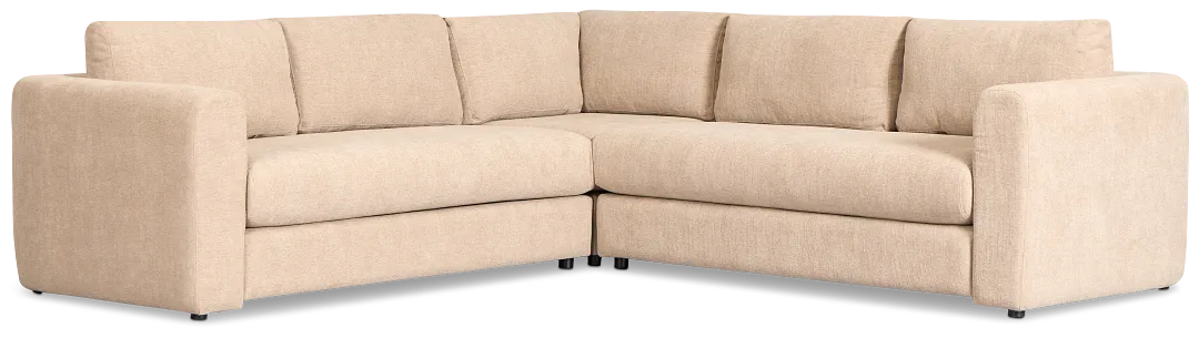 Alma Taupe Fabric Small 2-arm Wedge Sectional