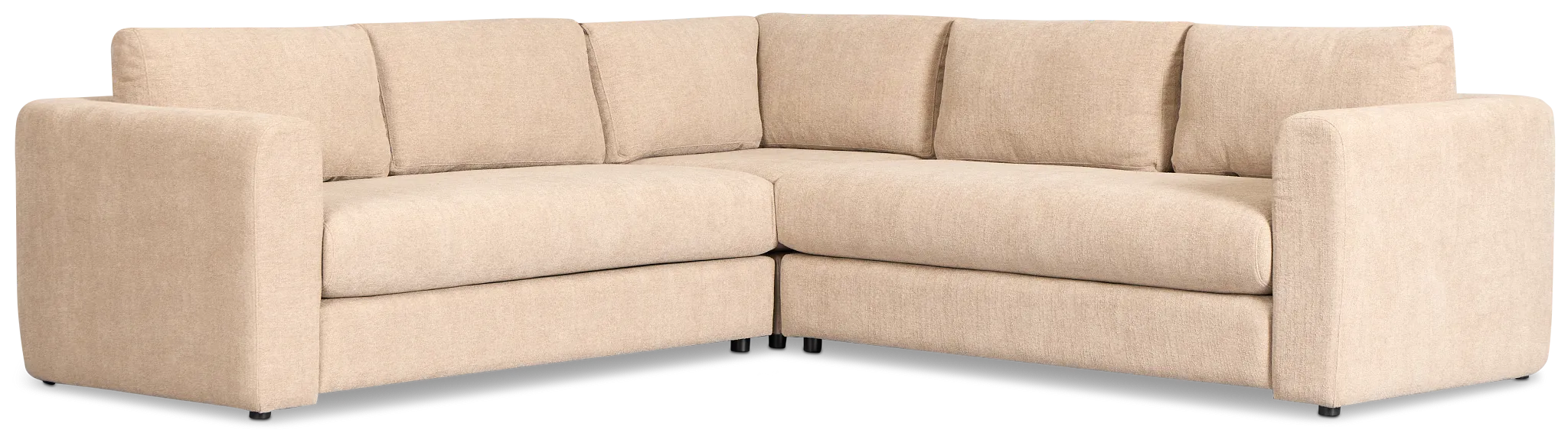 Alma Taupe Fabric Small 2-arm Wedge Sectional