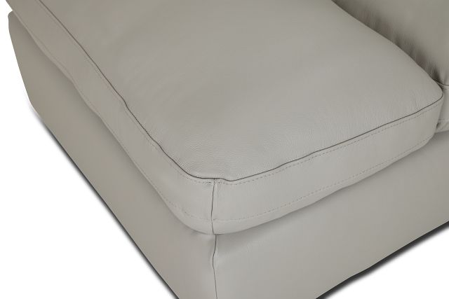 Amari Gray Leather Small Left Bumper Sectional
