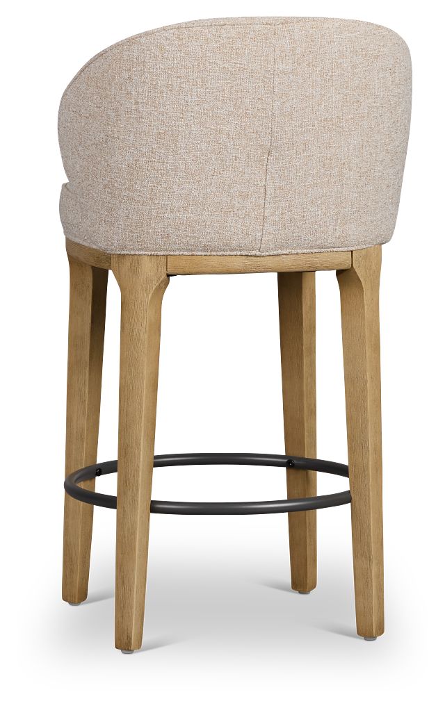 Libby Light Beige Fabric 24" Upholstered Barstool