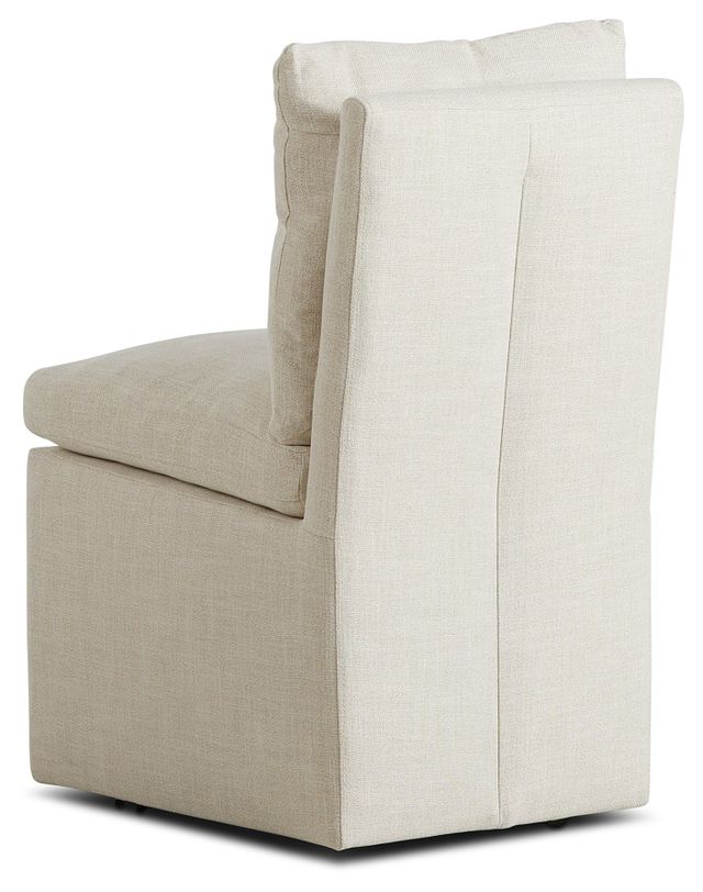 Auden Light Beige Castored Upholstered Side Chair (4)