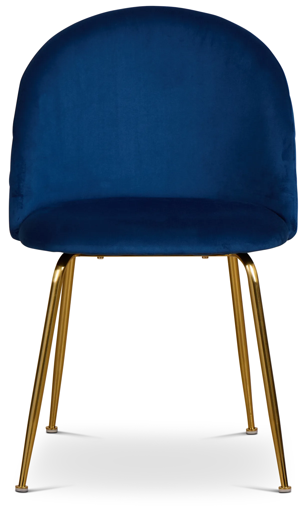 Capri Dark Blue Velvet Upholstered Side Chair W/ Gold Legs