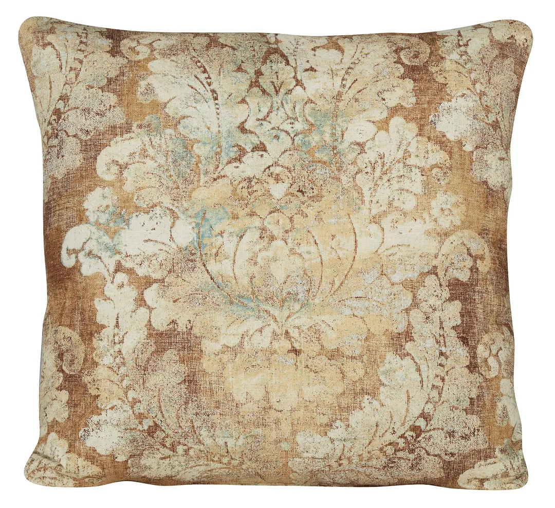 Firenza Brown Fabric Square Accent Pillow