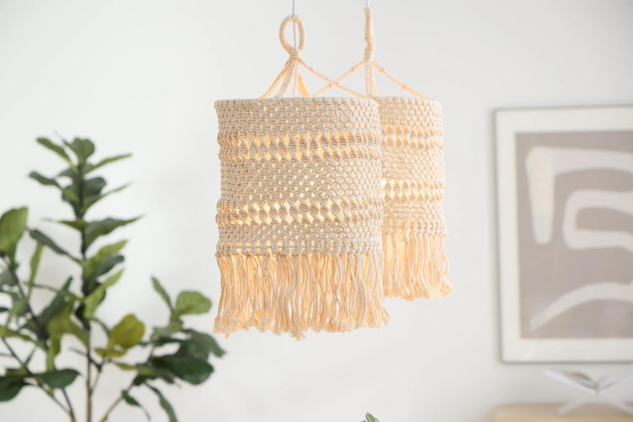 Fringe Beige Pendant