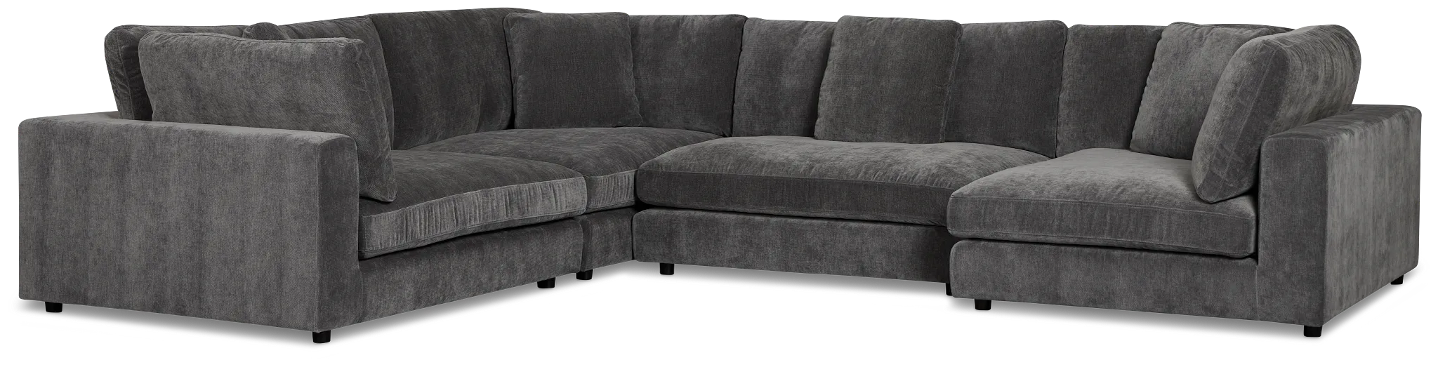 Lounge Dark Gray Fabric Medium Right Chaise Sectional