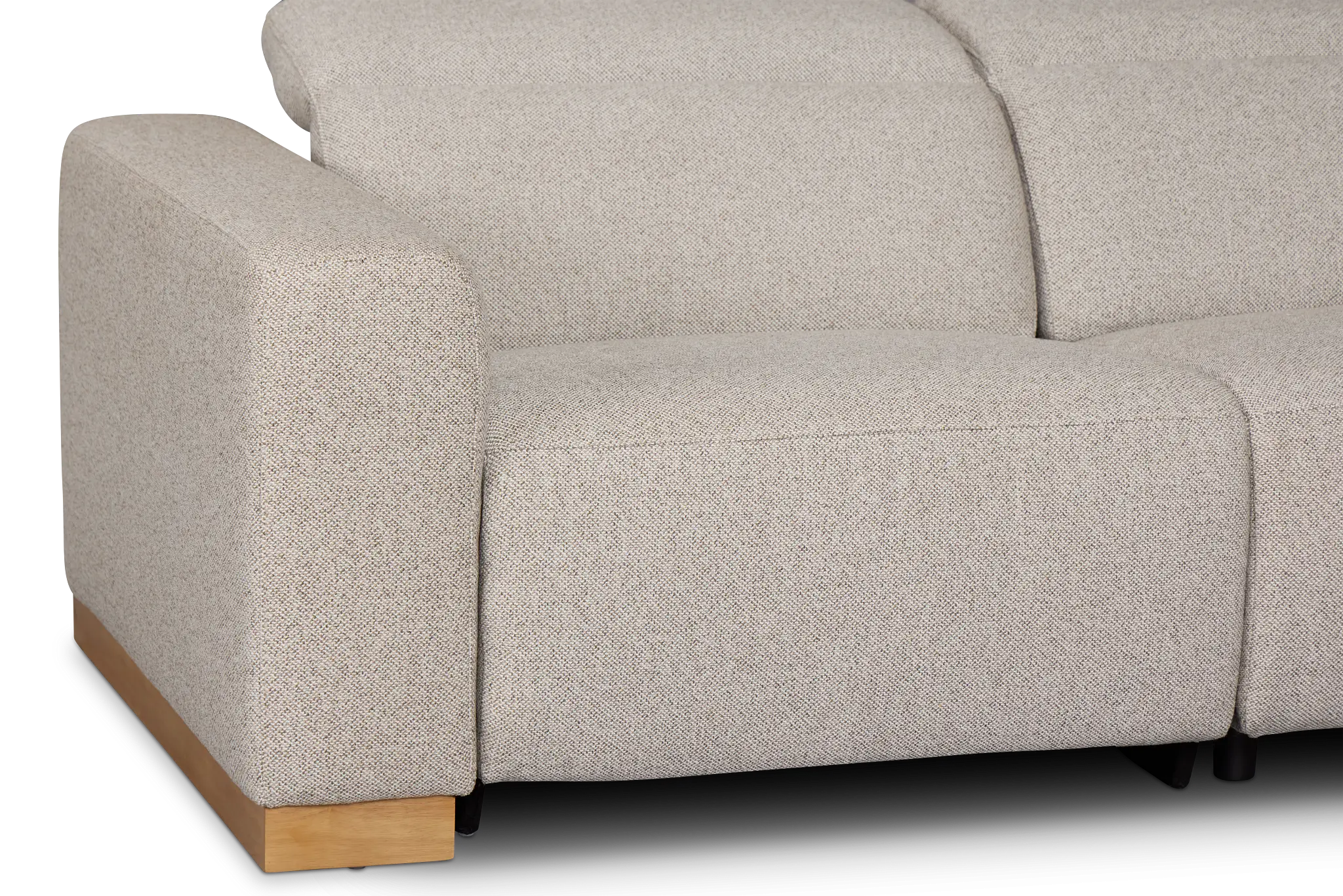 Leona Light Gray Fabric Small Triple Power Reclining Two-arm Sectional Leona Light Gray Fabric Small Triple Power Reclining Two-arm Sectional