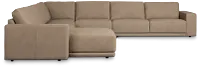 Kellan Taupe Leather Large Left Chaise Sectional