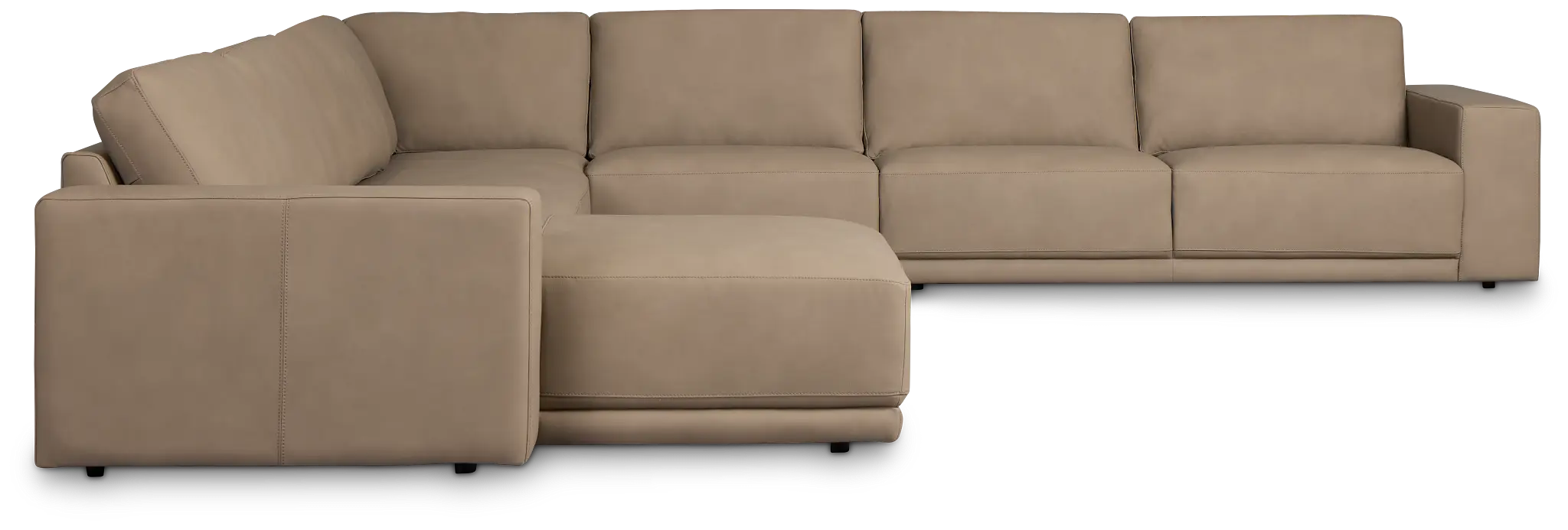 Kellan Taupe Leather Large Left Chaise Sectional Kellan Taupe Leather Large Left Chaise Sectional