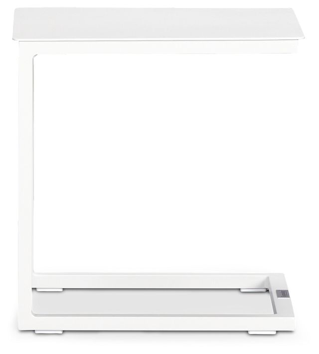Malaga White Aluminum C-table