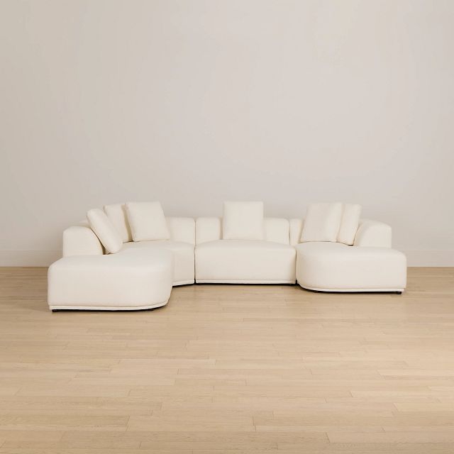 Catalina White Fabric Medium Right Chaise Sectional