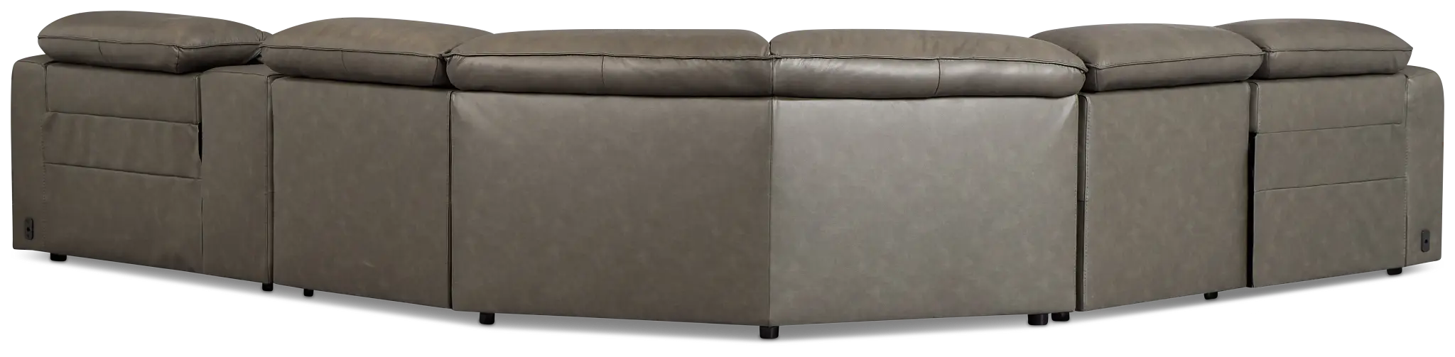 Ryland Dark Gray Lthr/vinyl Medium Dual Power 2-arm Reclining Sectional Ryland Dark Gray Lthr/vinyl Medium Dual Power 2-arm Reclining Sectional