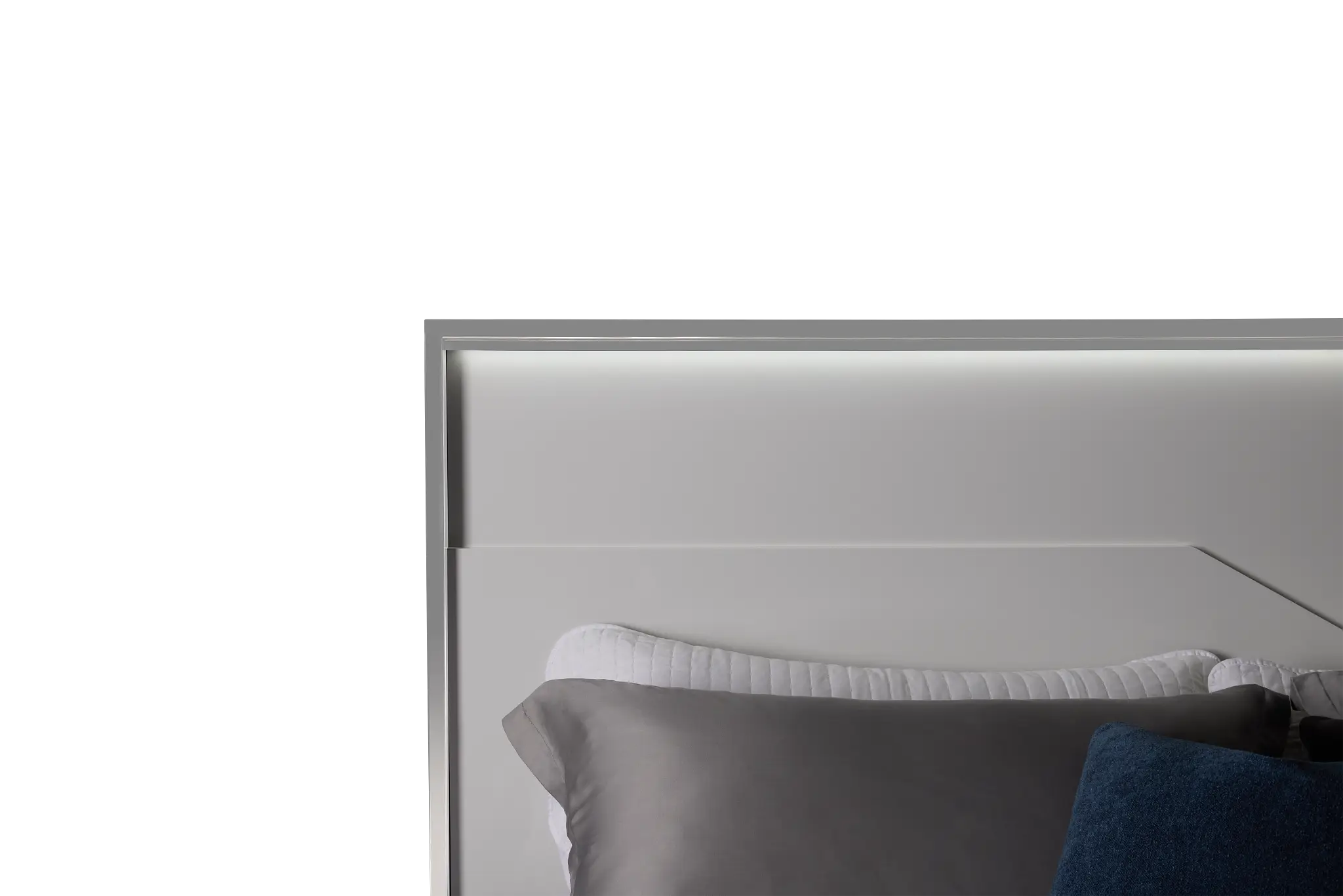 Doral White Panel Bed With Lights Doral White Panel Bed With Lights