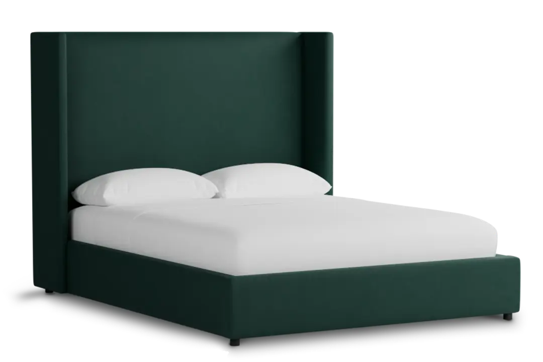Captiva Joya Green 60" Upholstered Shelter Bed Captiva Joya Green 60" Upholstered Shelter Bed