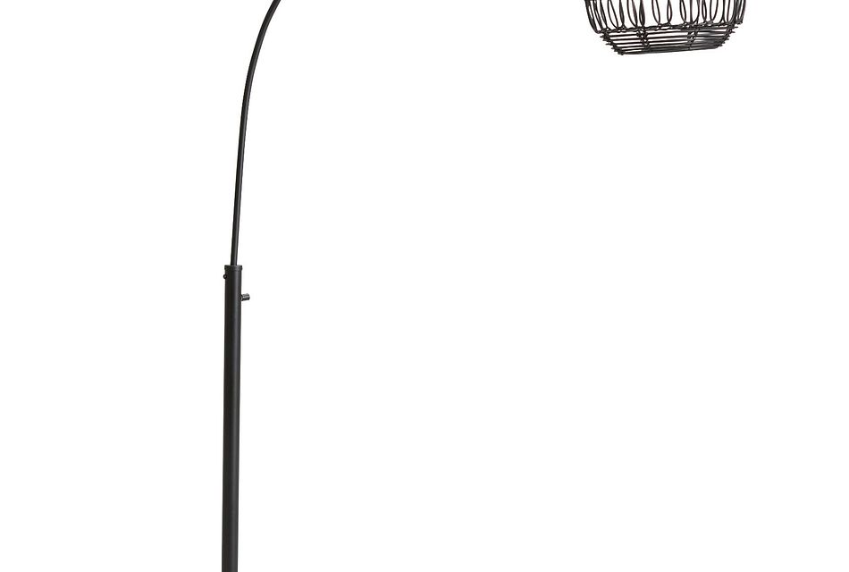 black wicker floor lamp