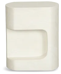 Layla White Curved End Table