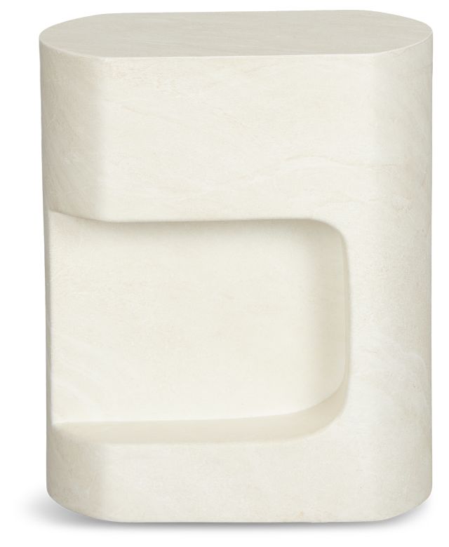 Layla White Curved End Table