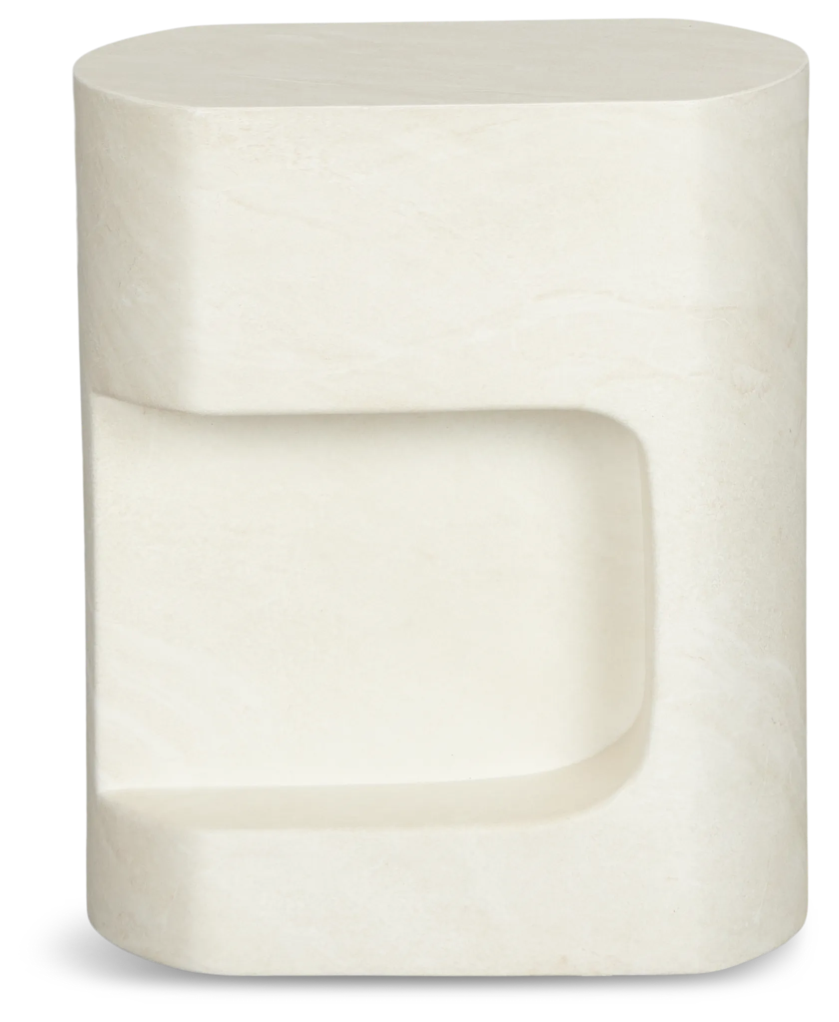 Layla White Curved End Table