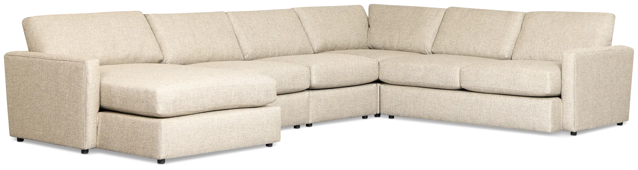 Maxwell Dark Gray Fabric Large Left Chaise Sectional