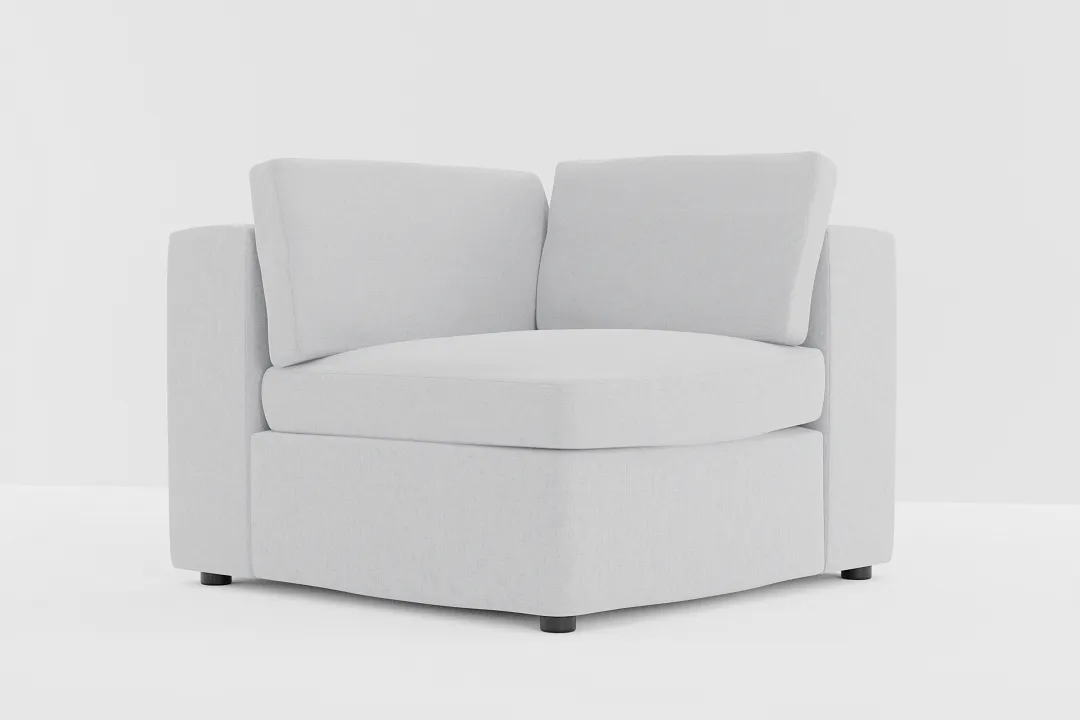 Destin Delray Light Gray Fabric Corner Chair