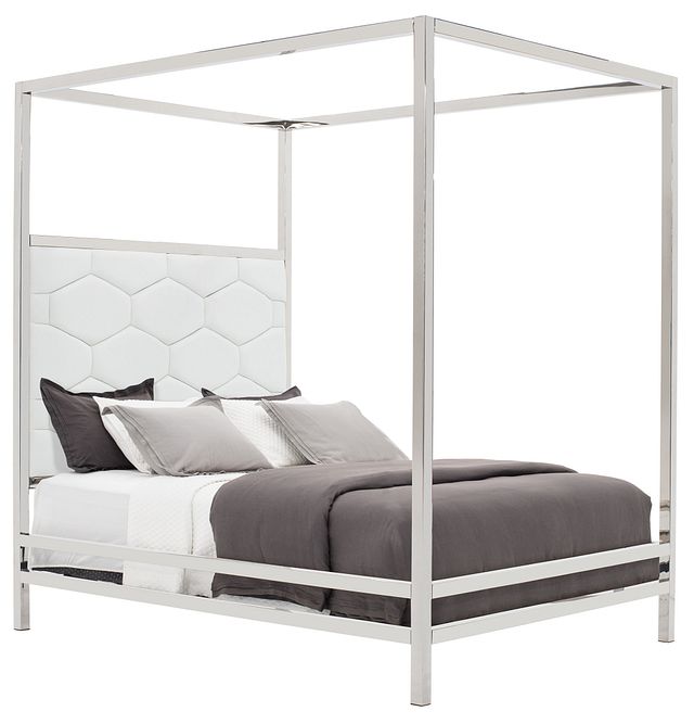 Cortina White Canopy Bed